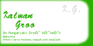 kalman groo business card